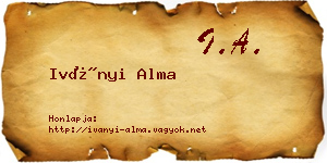 Iványi Alma névjegykártya