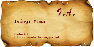 Iványi Alma névjegykártya